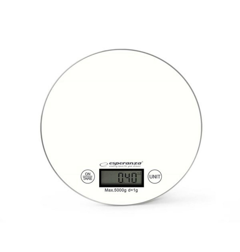 Balance de Cuisine numérique Verre Blanc 5Kg