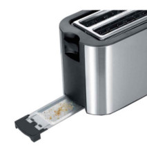 Grille-pain 4 tranches AT 2590, acier inox / noir