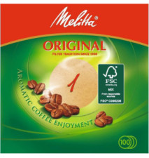 Boîte de 100 filtres à café papier rond diam 94 mm N°1 brun