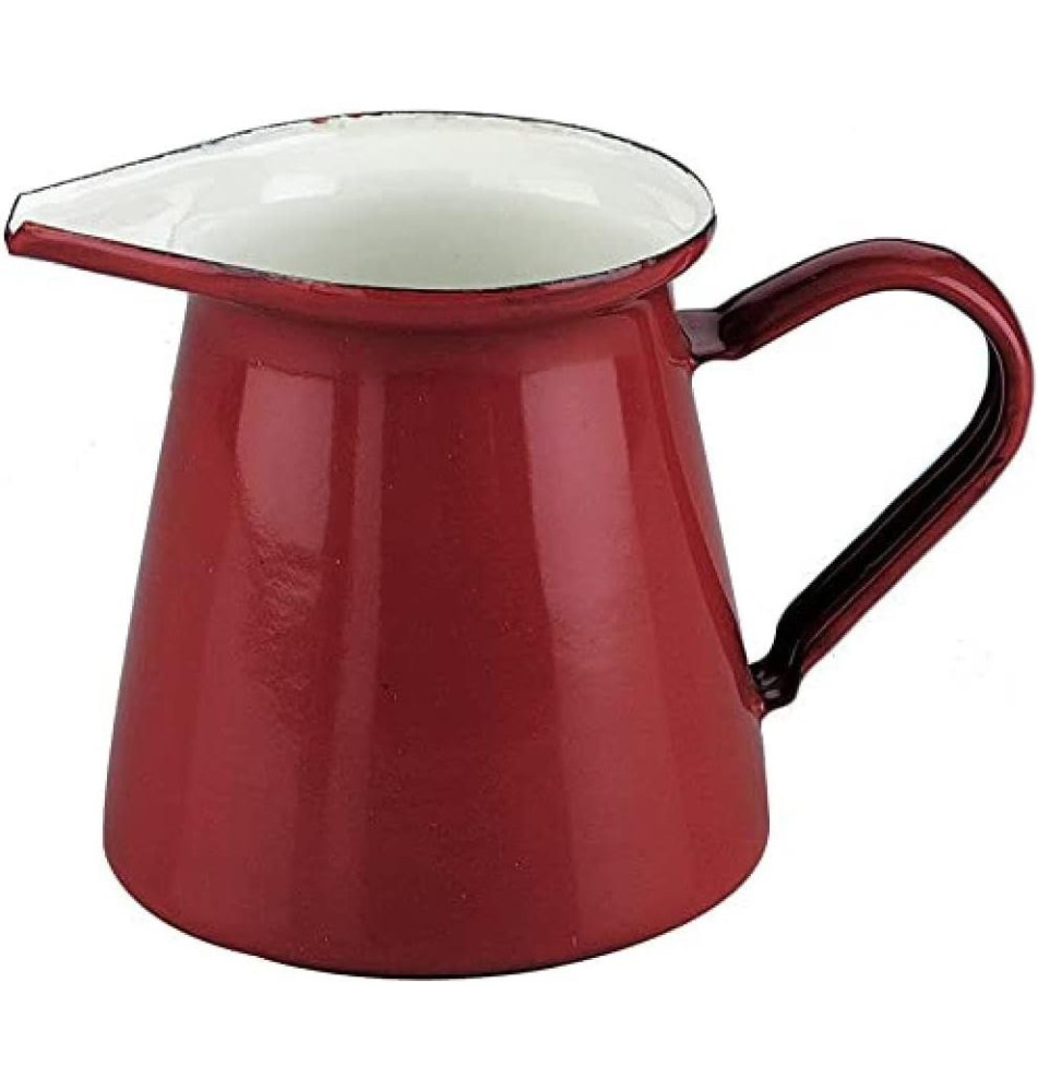 Pot à Lait de Service 0,5 Litres Emaillé Rouge