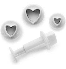 Lot de 3 emporte-pièces avec poussoir Coeur