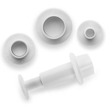 Lot de 3 emporte-pièces avec poussoir Rond 0,6/1/1,3 cm