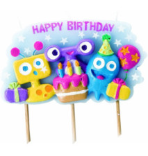 Bougie Anniversaire Monstres 8 cm