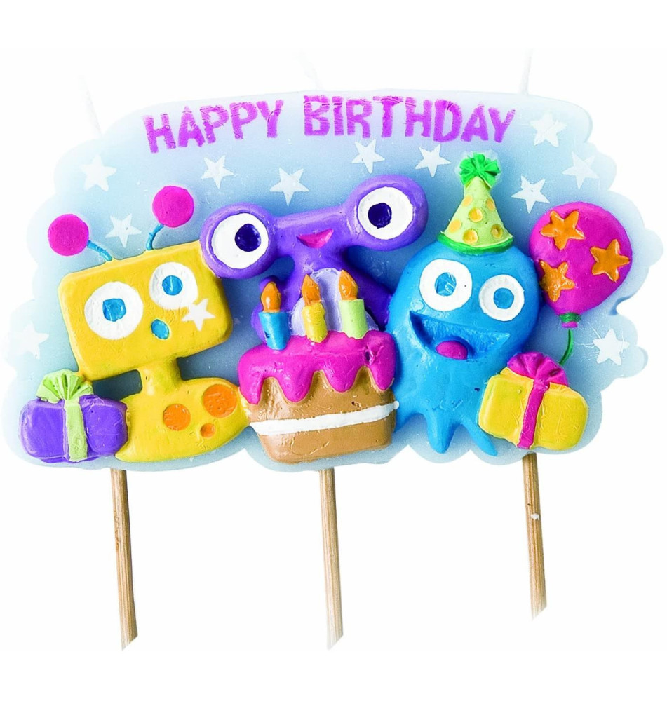 Bougie Anniversaire Monstres 8 cm