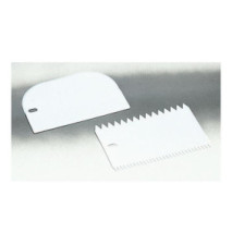 Ensemble spatule+peigne a decorer plastique 15cm blanc