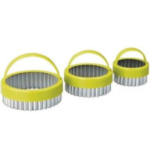 Lot de 3 Coupe-Pâtes Dentelés Plastique 5/6/7cm