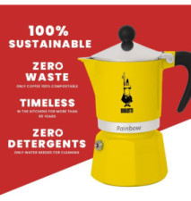 Cafetière Italienne Rainbow Aluminium 3 Tasses Jaune
