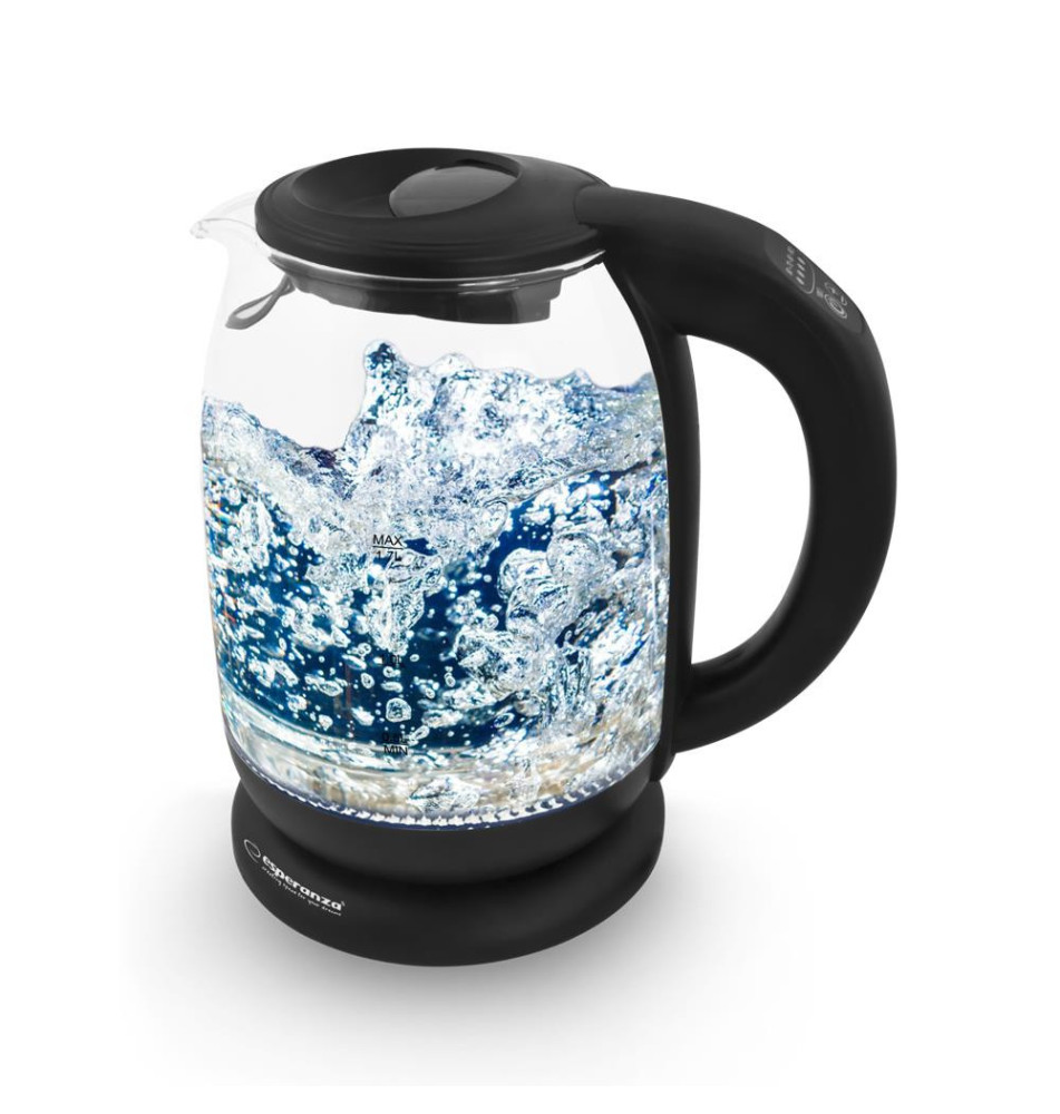 Bouilloire Electrique LOIRE en Verre avec Led et Régulateur de Température 1.7 l Noir