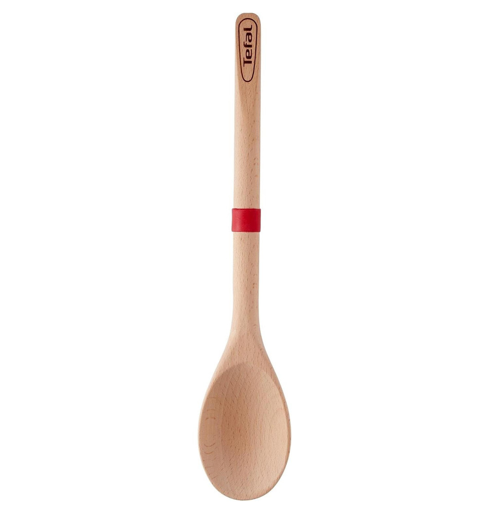Cuillère en Bois WOOD Avec Anneau Silicone Rouge