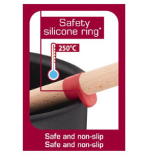 Cuillère en Bois WOOD Avec Anneau Silicone Rouge