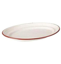 Plat Ovale Plastique Blanc, 25 cm