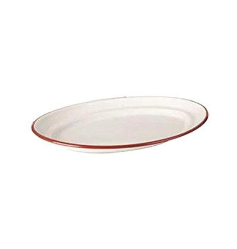 Plat Ovale Plastique Blanc, 25 cm