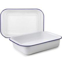 Plat à Four Blanca Acier Emaillé 37x24x7,30 cm