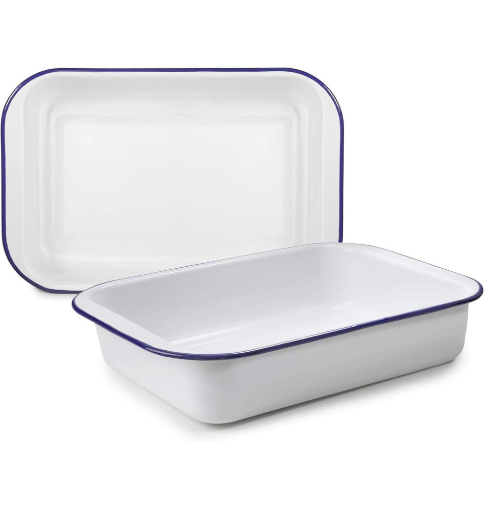 Plat à Four Blanca Acier Emaillé 37x24x7,30 cm
