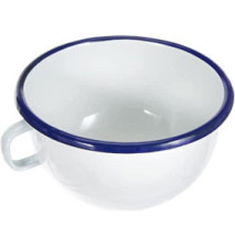 Bol avec Anse, Acier Emaillé Blanc 14 cm