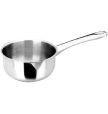 Casserole Prisma Bombée avec Bec Verseur INOX 18% Diam 10 cm Argent