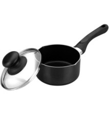 Casserole avec Bec Verseur 12 cm Aluminium+Couvercle en verre