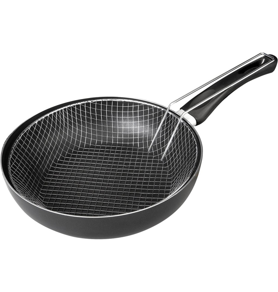 Poêle Friteuse avec Panier INDUBASIC D26cm Aluminium Tous feux