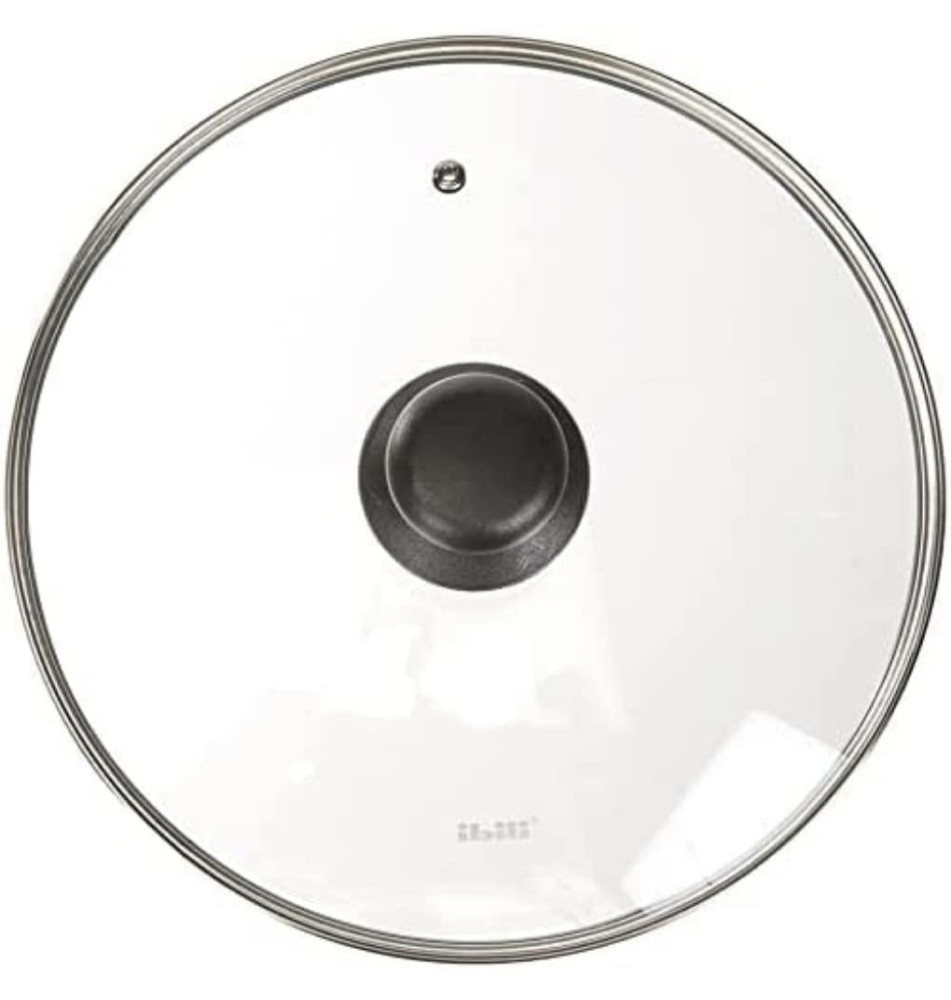 Couvercle en verre - Argent ventilé en acier inoxydable - 26 cm