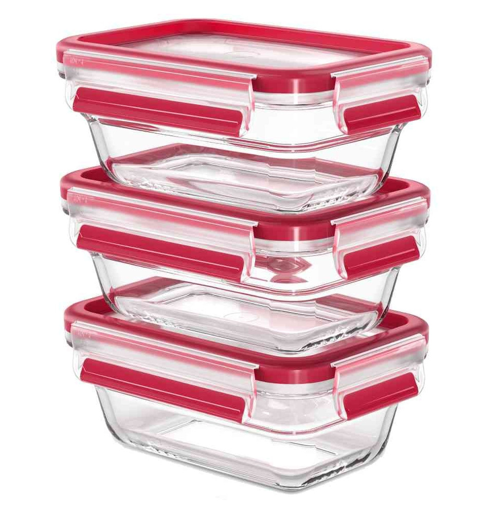 Pack de 3 Boîtes de conservation CLIP & CLOSE Verre 0,45 L