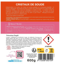 Boîte 600 g Cristaux de soude - Dégraisse, décape, débouche - Formule concentrée