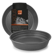 Moule à Tarte Haut Perforé Crous 24 cm Acier Noir