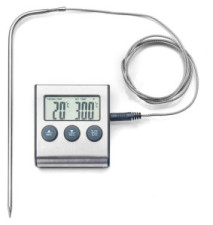 Thermomètre alimentaire Numérique/Magnétique à Sonde, INOX, Argent