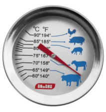Thermomètre à Sonde pour Viandes, Fil chromé, Gris