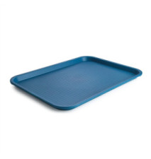 Plateau Service Fast Food antidérapant Passe au Lave-Vaisselle, Bleu, 35 x 27 cm