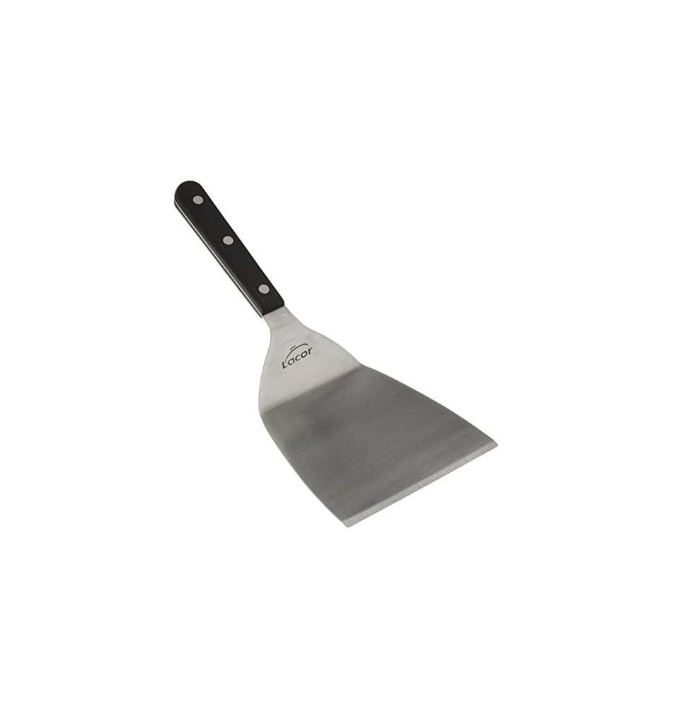 Spatule Coudée spécial Grill Inox Manche Noir, 27 X 12 cm