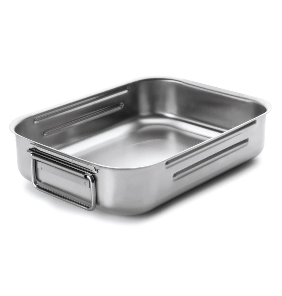 Plat à Rôtir Anses Athermique Retractables Inox.18 / 10 40X28x8 cm