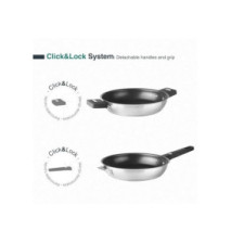 Poêle antiadhésive Combi Ø24Cm Acier Inox sans Poignée