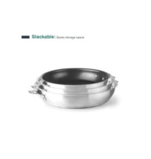 Poêle antiadhésive Combi Ø24Cm Acier Inox sans Poignée