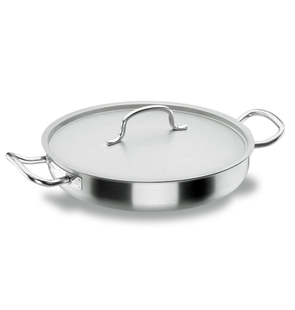 Plat Rond Poêle à paella avec couvercle Chef-Classic 50cm Inox