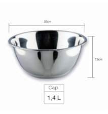 Bol Saladier Conique Inox - GARINOX - 20cm 1,40Lt