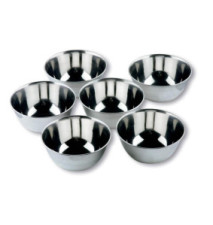 Lot de 6 Petits Bols INOX-GARINOX 12 CM 0,4Lt.