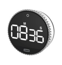 Minuteur « Rotation », numérique, argenté/noir