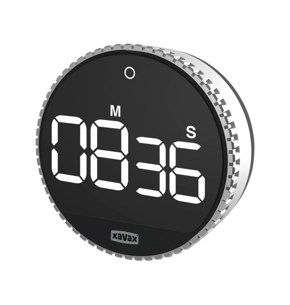 Minuteur « Rotation », numérique, argenté/noir