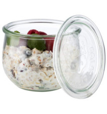 Set de 6 Verres Bocaux Weck avec Couvercle Forme Tulipe 580 ml D11H9cm