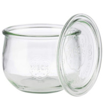 Set de 6 Verres Bocaux Weck avec Couvercle Forme Tulipe 580 ml D11H9cm