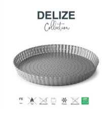 Moule à Tarte Perforé Acier Carbone Mobile Rond Delize ø24 cm