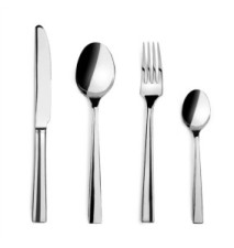 Set 24 Pièces TITANIO Acier Inox 18/10 3mm Couteau, Cuillère, Fourchette, Petite Cuillère