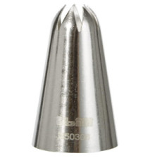Douille de pâtisserie inox forme d'étoile fermée 9 mm
