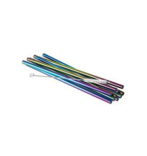 Paille en acier inoxydable, longueur: 215 mm, métallique