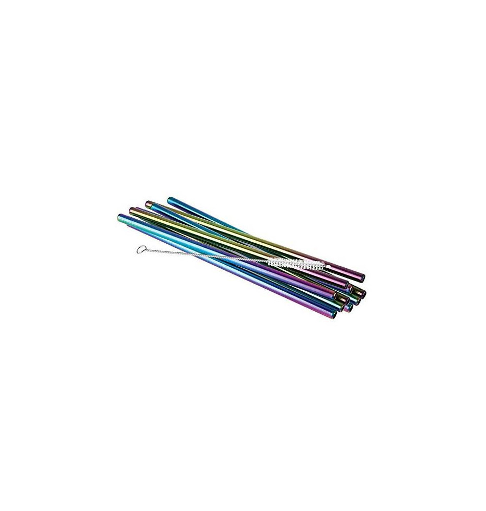 Paille en acier inoxydable, longueur: 215 mm, métallique