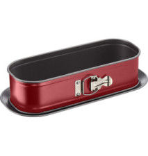Moule A Cake Delibake Avec Charnière 30x11cm Rouge/Gris