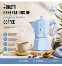 Cafetière Italienne MOKA EXCLUSIVE 3 tasses bleu light