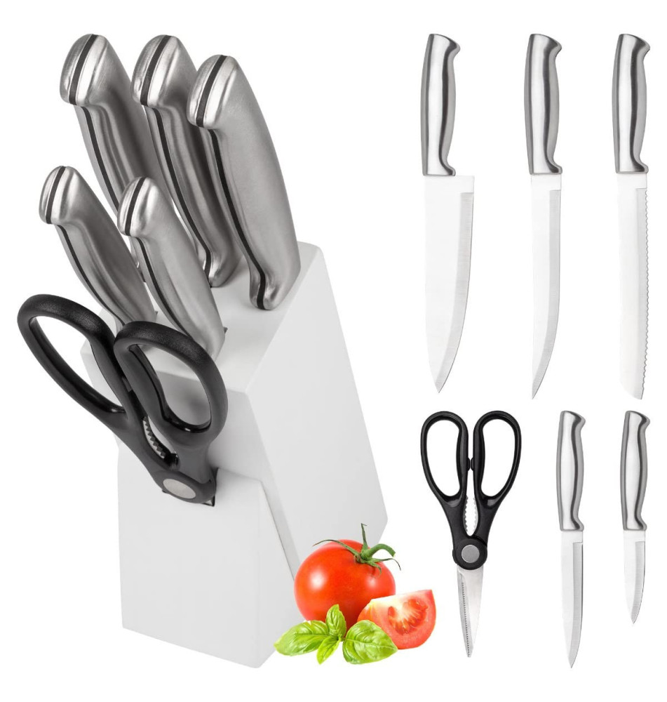 Bloc porte-couteaux C-MBS 4018, 7 pièces, blanc