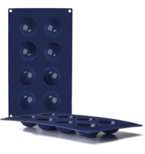 Moule Semi Sphère 8 Cavité 5cm Silicone Bleu