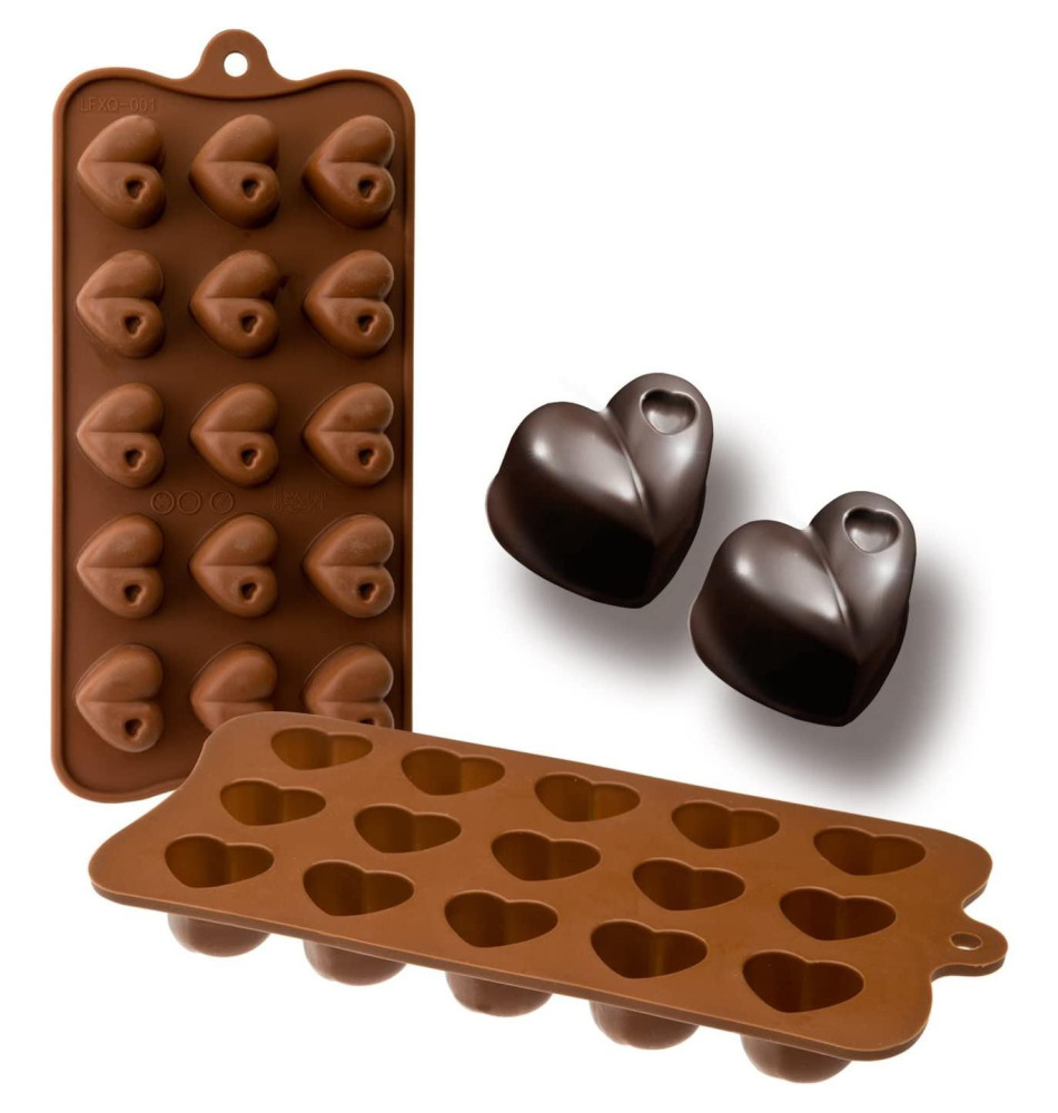 Moule Chocolat Coeur 15 cavités 100% silicone